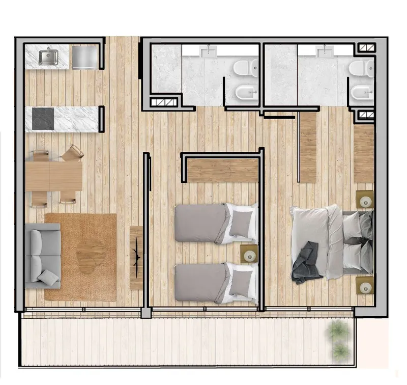 Venta Apartamento Estrene 2027 2 dormitorios-Punta Carretas 