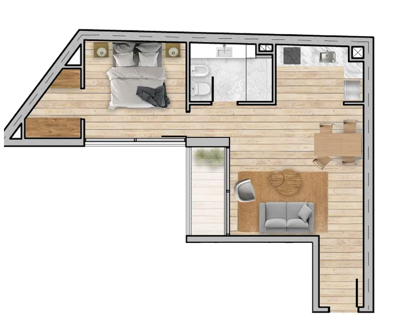Venta Apartamento Estrene 2027 1 dormitorio-Punta Carretas  