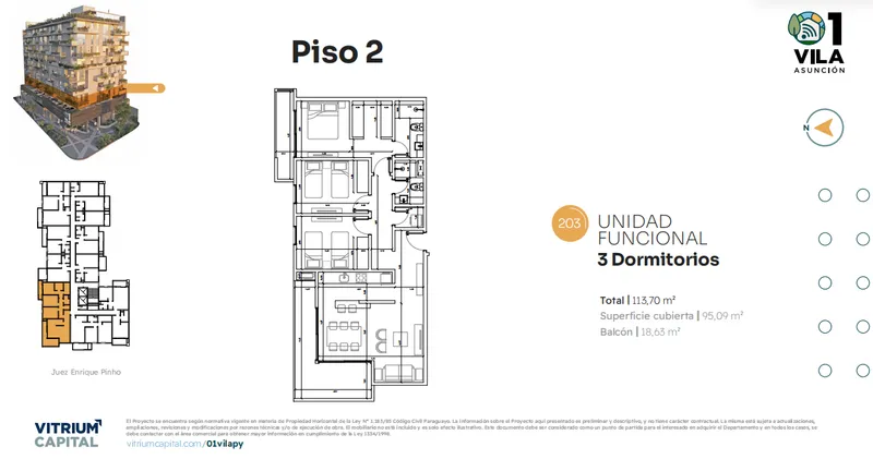 Venta Apartamento 3 dormitorios en 01 Vila Asunción — Ykua Sati, Asunción