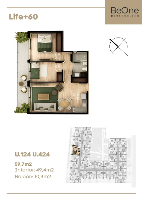 Venta Apartamento 2 piso de 2 dormitorios en Buceo