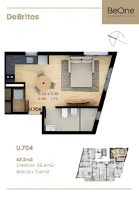 Venta Apartamento Monoambiente La Blanqueada piso 7 - foto 5